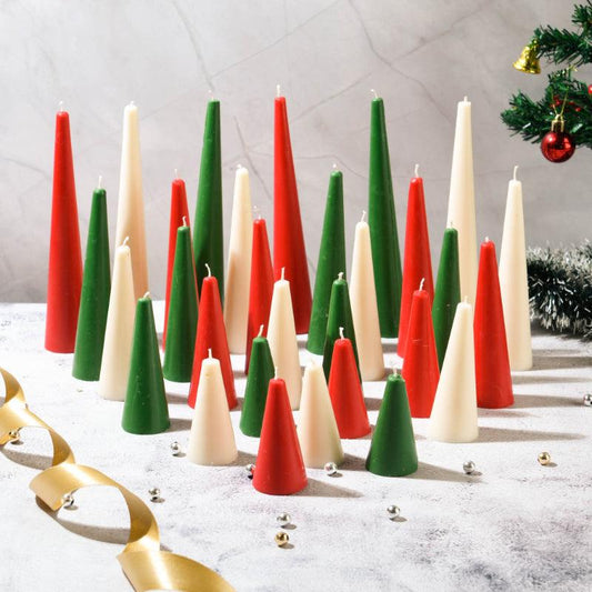 Sunshine Assorted Scented Christmas Pillar Candles |  Set of 30