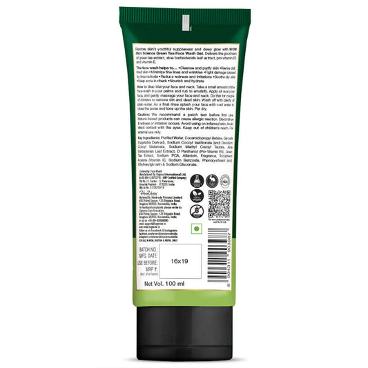 Wow Skin Science Green Tea Face Wash Gel - 100 ml