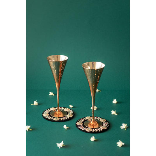 Kusum Coasters on Velvet | Set of 2