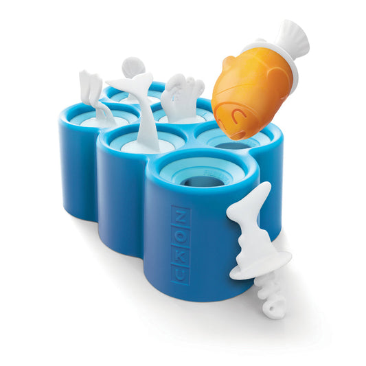 Fish Blue Ice Pop Maker with 6 Popsicle Molds