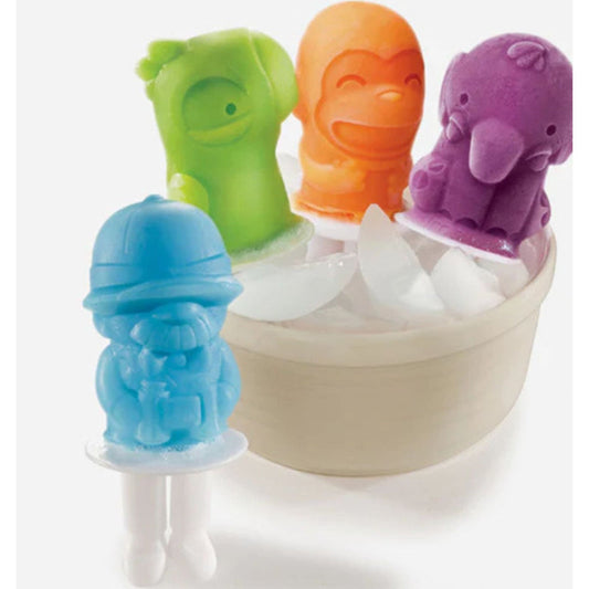 Safari Green Animal Ice Pop Maker with 4 Popsicles Molds