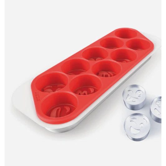 Cool Moji White and Red Silicone Ice Mold Tray