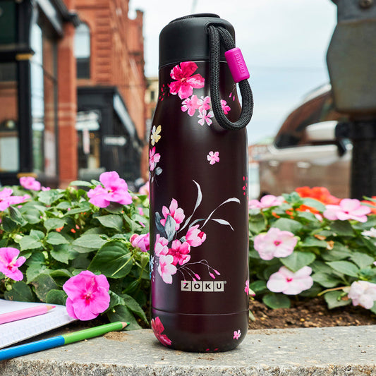 Midnight Floral Printed Classic Stainless Steel Water Bottle