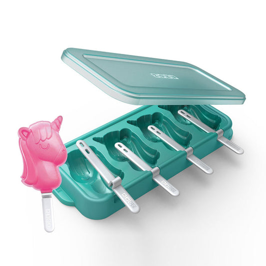 Unicorn Teal Ice Pop Maker Tray with 4 Molds