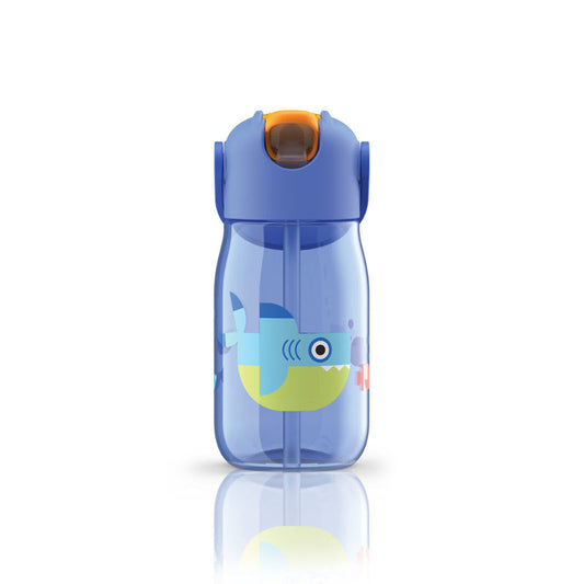 Blue Kids Flip Straw Bottle