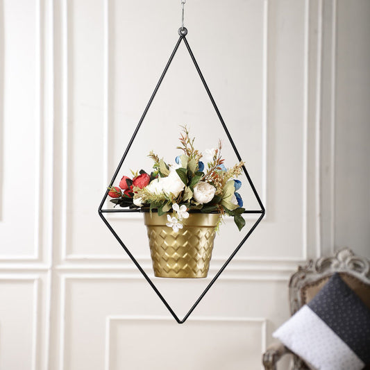 Metal Gold Pot Hanging Planter