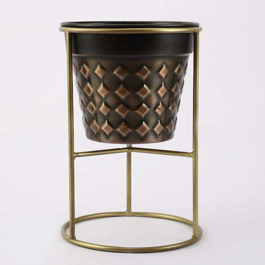 Metal Diamond Planter With Stand