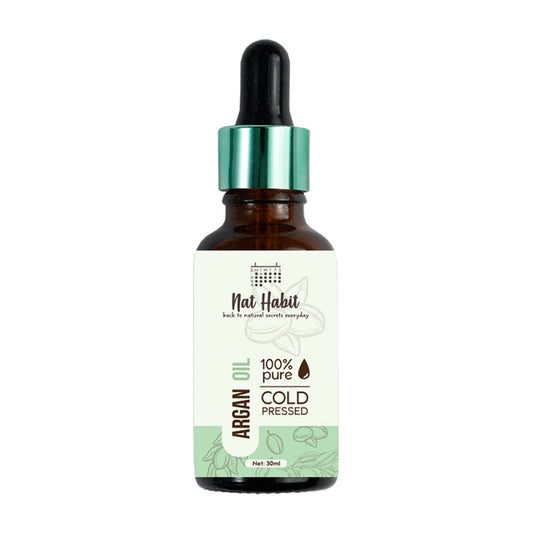 Nat Habit Pure Cold Pressed Argan Oil – 30 ml | Natural Multi-Purpose Oil for Hair & Skin