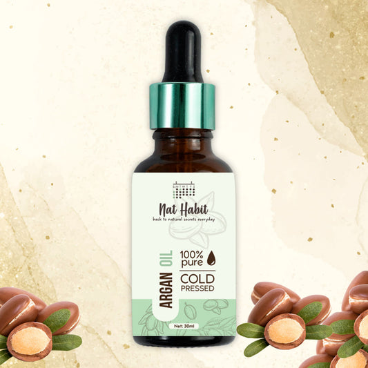 Nat Habit Pure Cold Pressed Argan Oil – 30 ml | Natural Multi-Purpose Oil for Hair & Skin