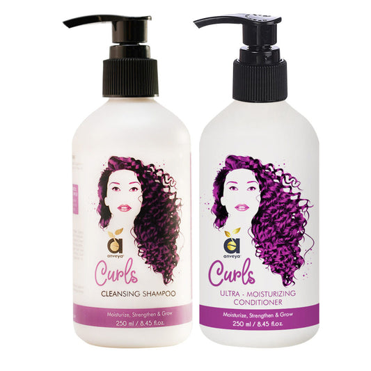 Anveya Curls Cleansing & Moisturizing Hair Combo