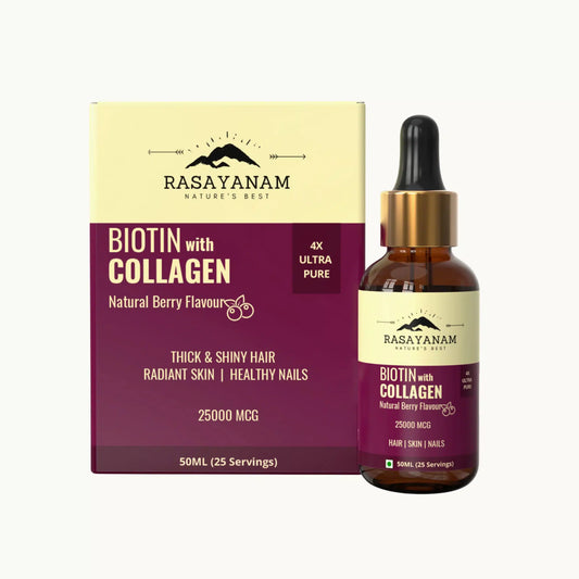 Rasayanam Liquid Biotin with Collagen 25000 mcg