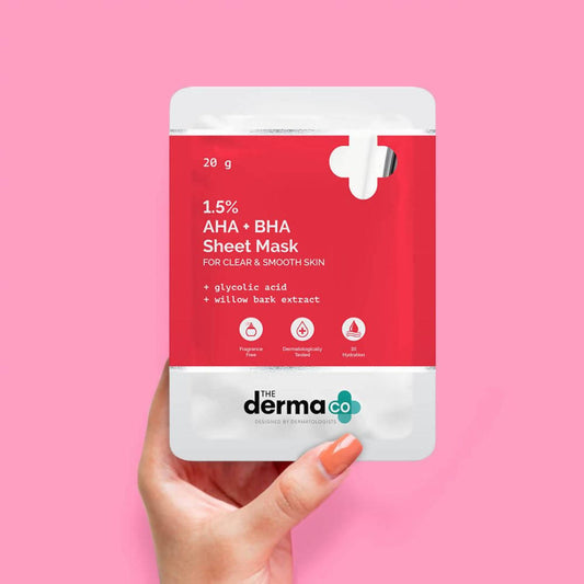 The Derma Co 1.5% AHA + BHA Sheet Mask -20 gm