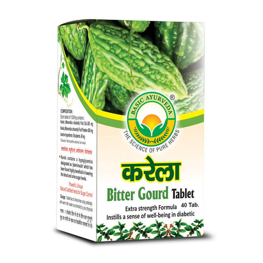 Basic Ayurveda Karela Bitter Gourd Tablet - 40 Tablets