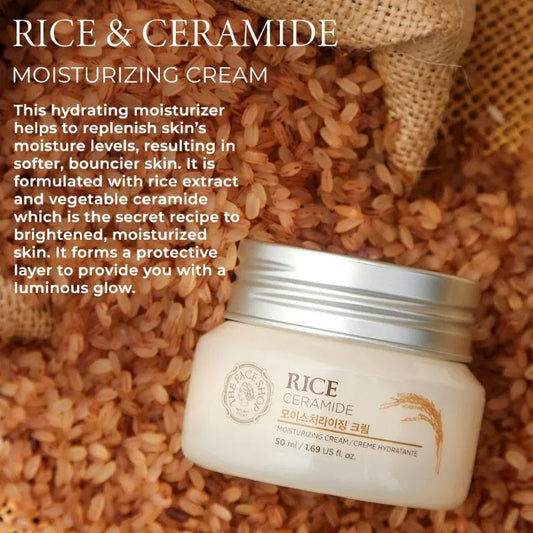 The Face Shop Rice & Ceramide Moisturizing Cream With Polyglutamic Acid - 50 ml
