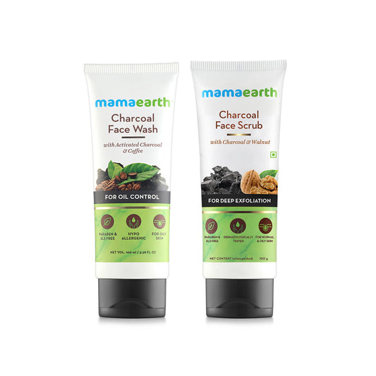 Mamaearth Charcoal Face Wash and Scrub Combo