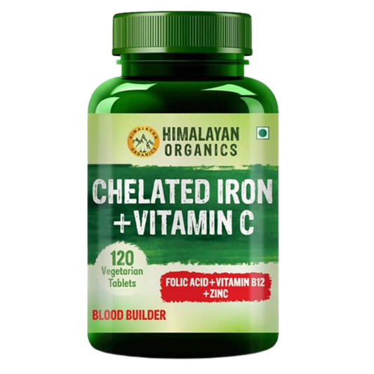 Himalayan Organics Chelated Iron Plus Vitamin C - 120 tabs