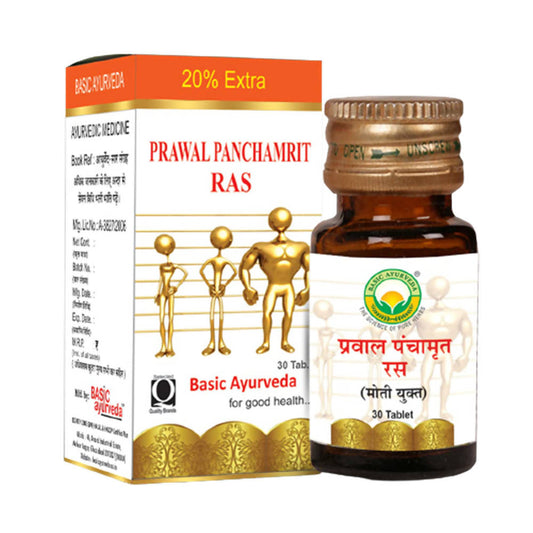 Basic Ayurveda Prawal Panchamrit Ras Tablet - 30 Tablets