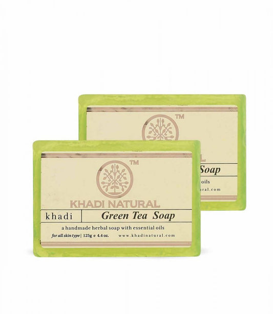 Khadi Natural Green Tea Soap - 125 gm - Pack of 2