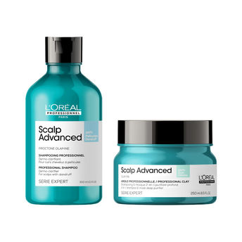 L'Oreal Professionnel Scalp Advanced Anti-Dandruff Shampoo & Anti-Oiliness 2-In-1 Deep Purifier Clay