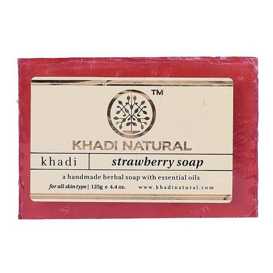 Khadi Natural Strawberry Soap - 125 gm - Pack of 2