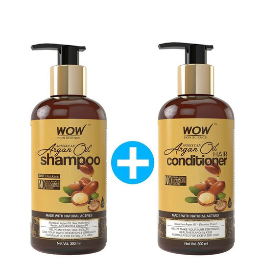 Wow Skin Science Moroccan Argan Oil Shampoo & Hair Conditioner-300ml