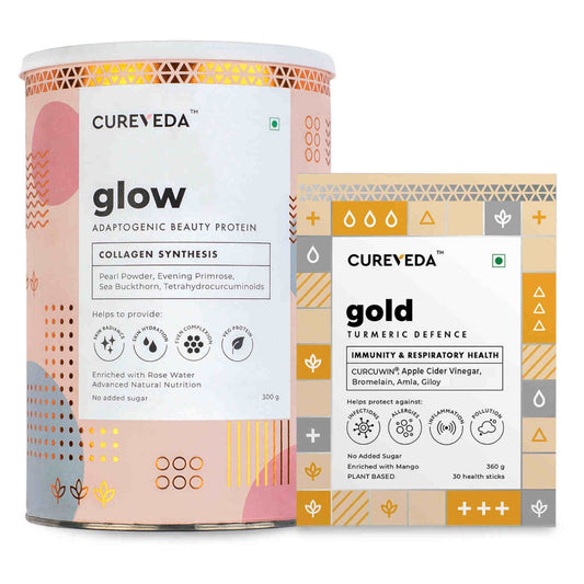 Cureveda Radiance & Wellness Combo – Glow & Gold Health Support Duo