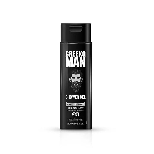 Greeko Man 3 in 1 Charcoal Shower Gel - 250 ml