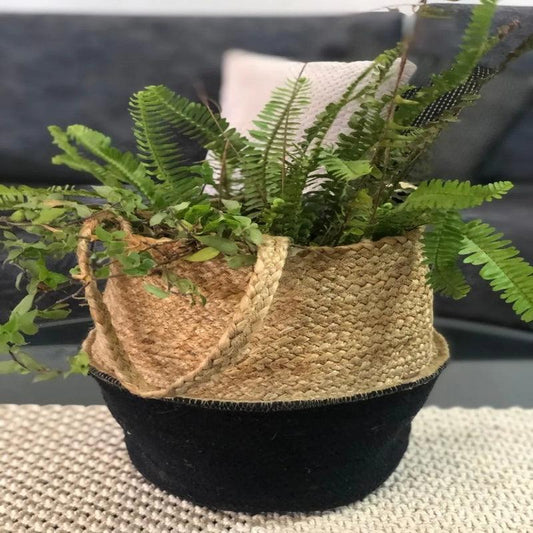 Belly Shape Jute Cotton Basket