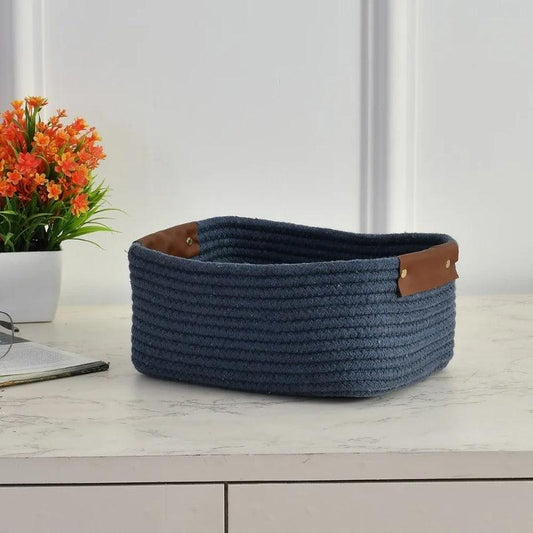 Cotton Shelf Storage Basket | 11 x 5 Inches | Multiple colors