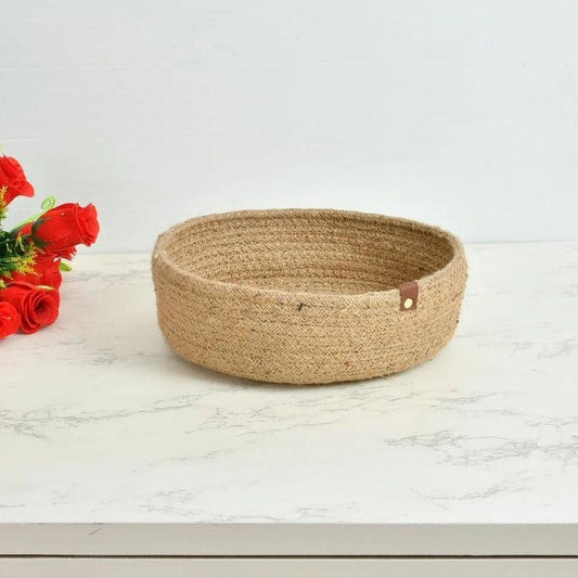 Jute Tiny Round Storage Basket
