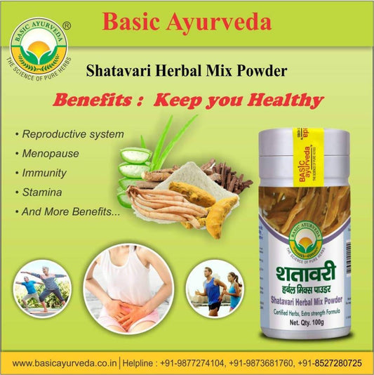 Basic Ayurveda Shatavari Herbal Mix Powder - 100 gms