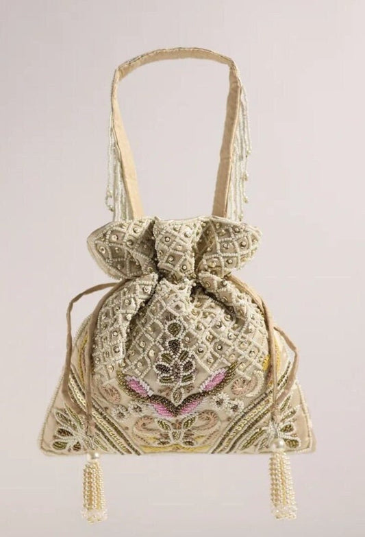 Bridal Potli bag Designer Heavy Beaded Embroidered Purse Valentines Gift For Women KFP-12
