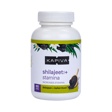 Kapiva Shilajeet Plus Stamina Capsule bottle - 60 capsules