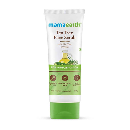 Mamaearth Tea Tree Face Scrub For Skin Purification - 100 gms