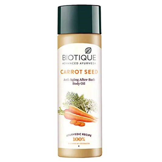 Biotique Advanced Ayurveda Bio Carrot Seed Anti-Aging After-Bath Body Oil - 120 ml