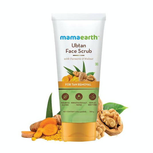 Mamaearth Ubtan Face Scrub with Turmeric & Walnut for Tan Removal - 100 gms