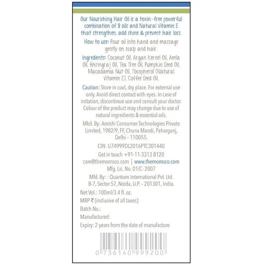 The Moms Co Natural Nourishing Hair Oil