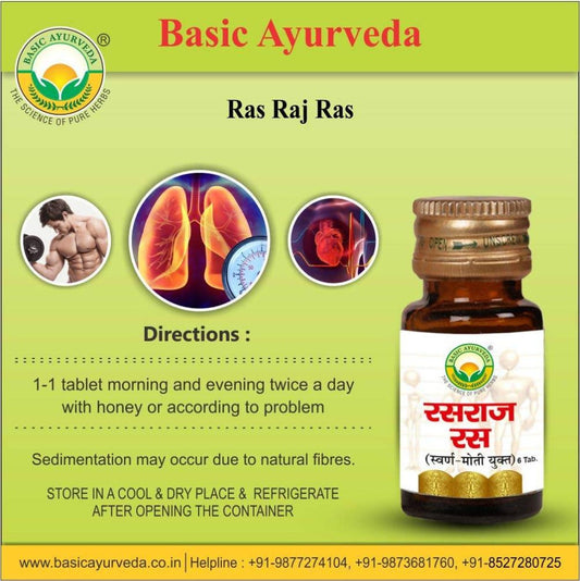 Basic Ayurveda Ras Raj Ras - 30 Tablets
