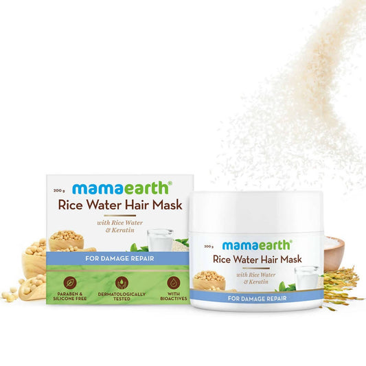 Mamaearth Rice Water Hair Mask with Rice Water & Keratin - 200 gm