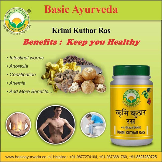Basic Ayurveda Krimi Kuthar Ras Tablet - 40 Tablets