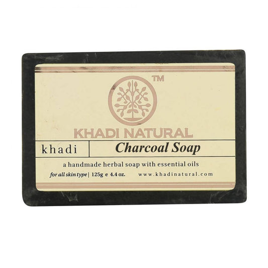Khadi Natural Herbal Charcoal Soap - 125 gm - Pack of 2
