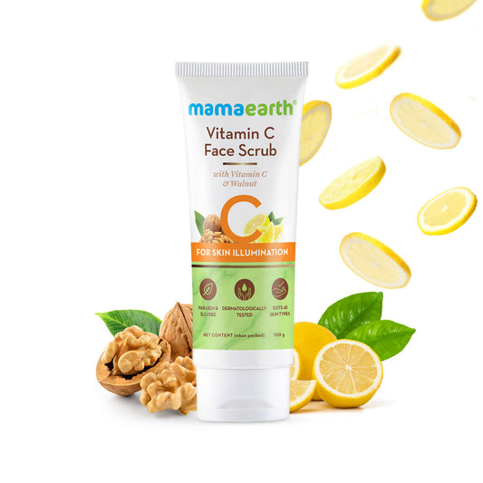 Mamaearth Vitamin C Face Scrub With Vitamin C and Walnut - 100 gms