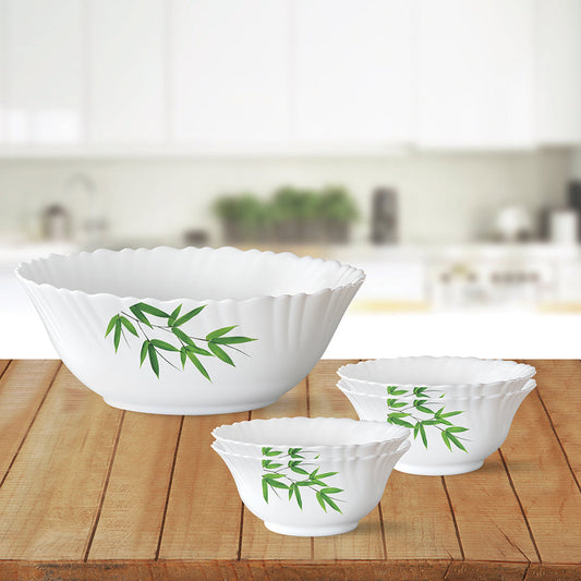 Larah by Borosil Bamboo Leaves Pudding Set