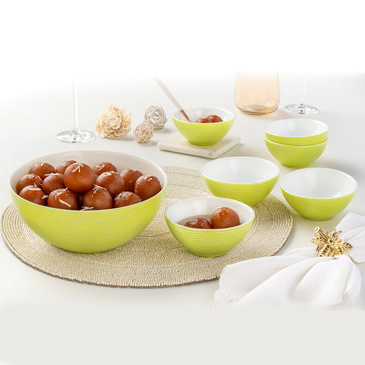 Larah by Borosil Lime Green Pudding Set