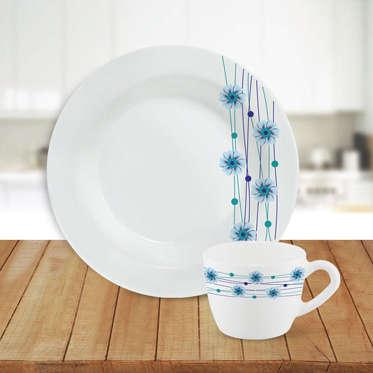 Larah by Borosil Bluebell Snack Set w Cups