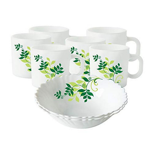 Larah by Borosil Fern Snack Set w Mugs