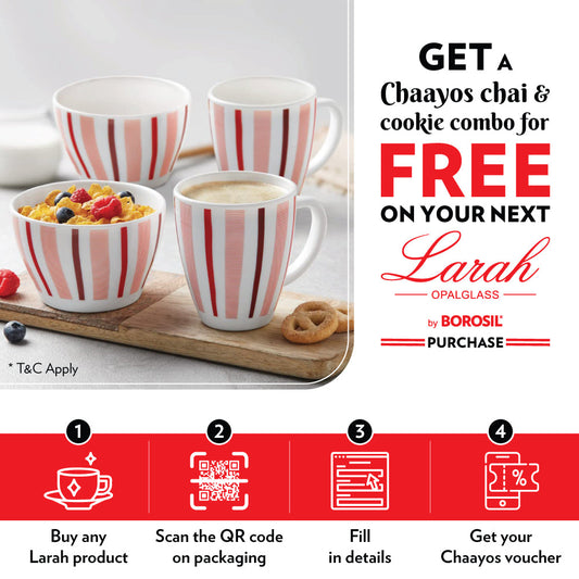 Larah by Borosil Fern Snack Set w Mugs