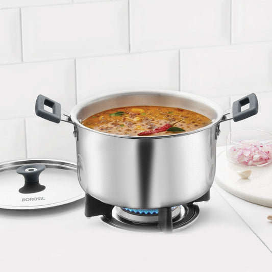 Borosil Cookfresh Triply Casserole (Silicone Handle + Lid)