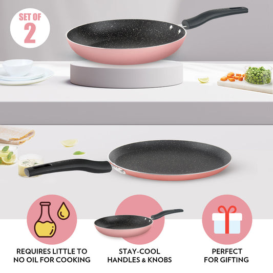 Borosil Festive Glory Cookware Set, Pink