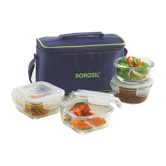 Borosil Blue Universal Glass Lunchbox